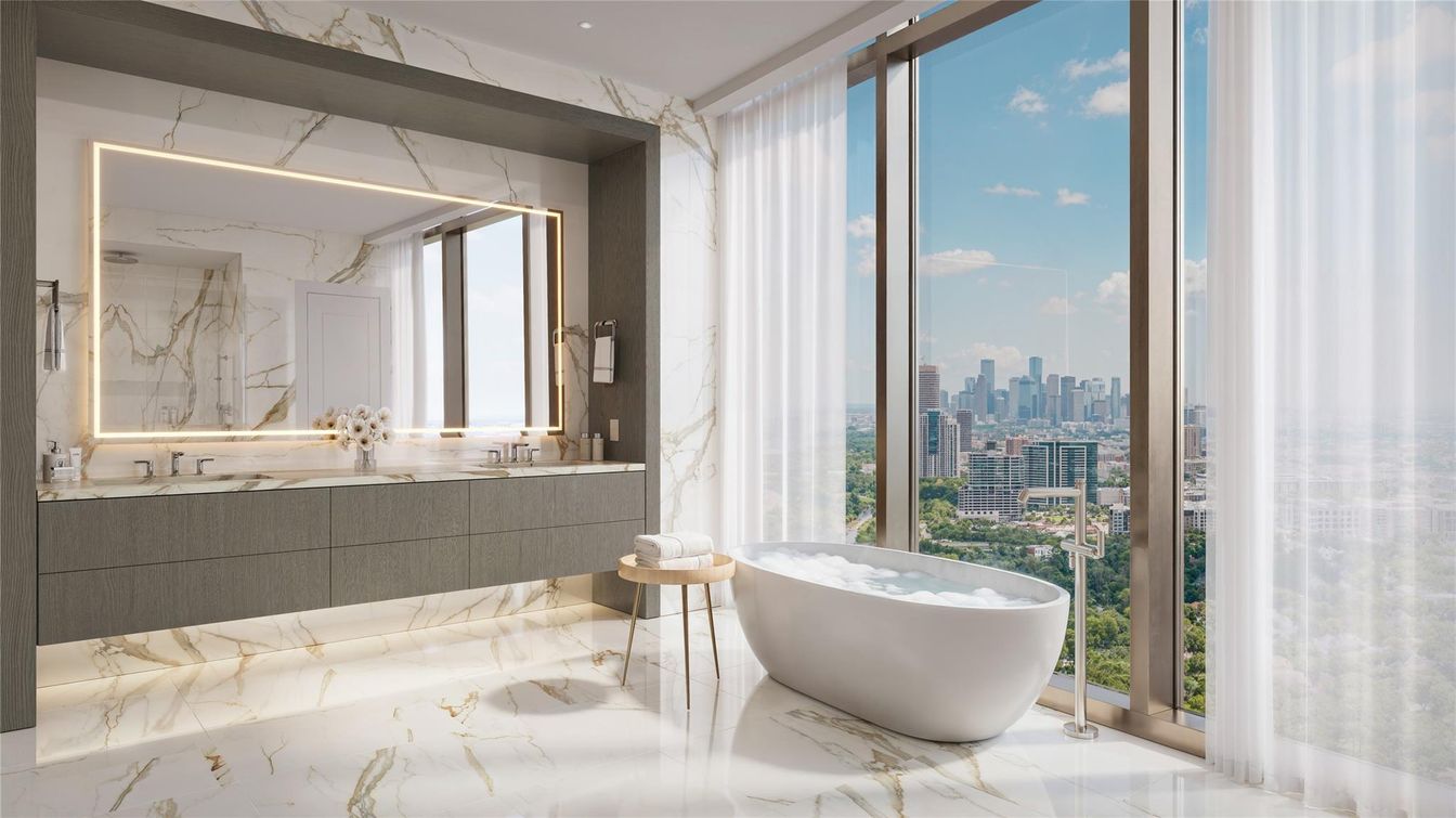 Bathroom, Free Standing Baths, Interior, Marble, Marble Walls, Recessed Lighting