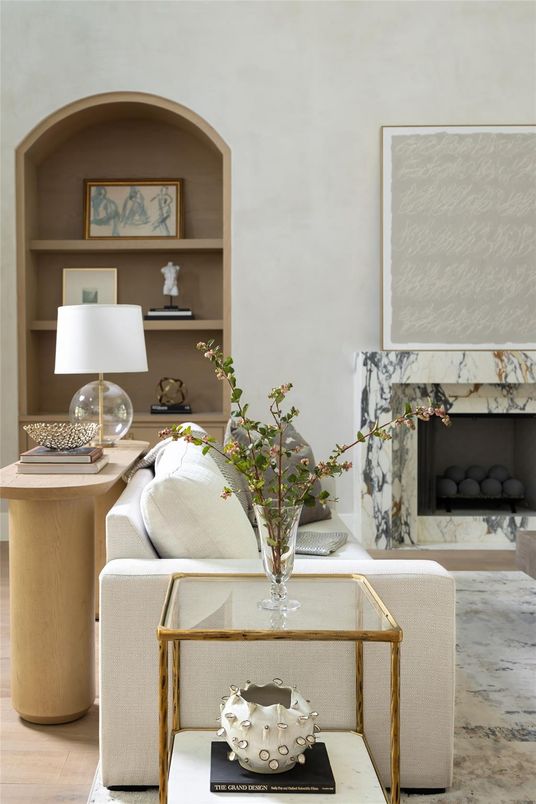 Fireplace, Home Office, Interior, Wood Texture Flooring