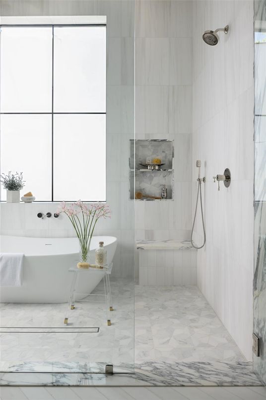Bathroom, Free Standing Baths, Interior, Marble, Marble Walls