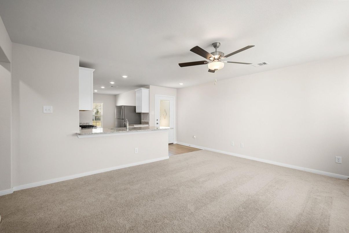 Empty room, Interior, Kitchen, Recessed Lighting