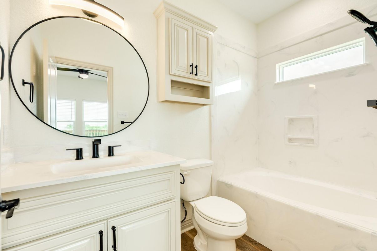 Bathroom, Interior, Marble Walls, Wood Texture Flooring