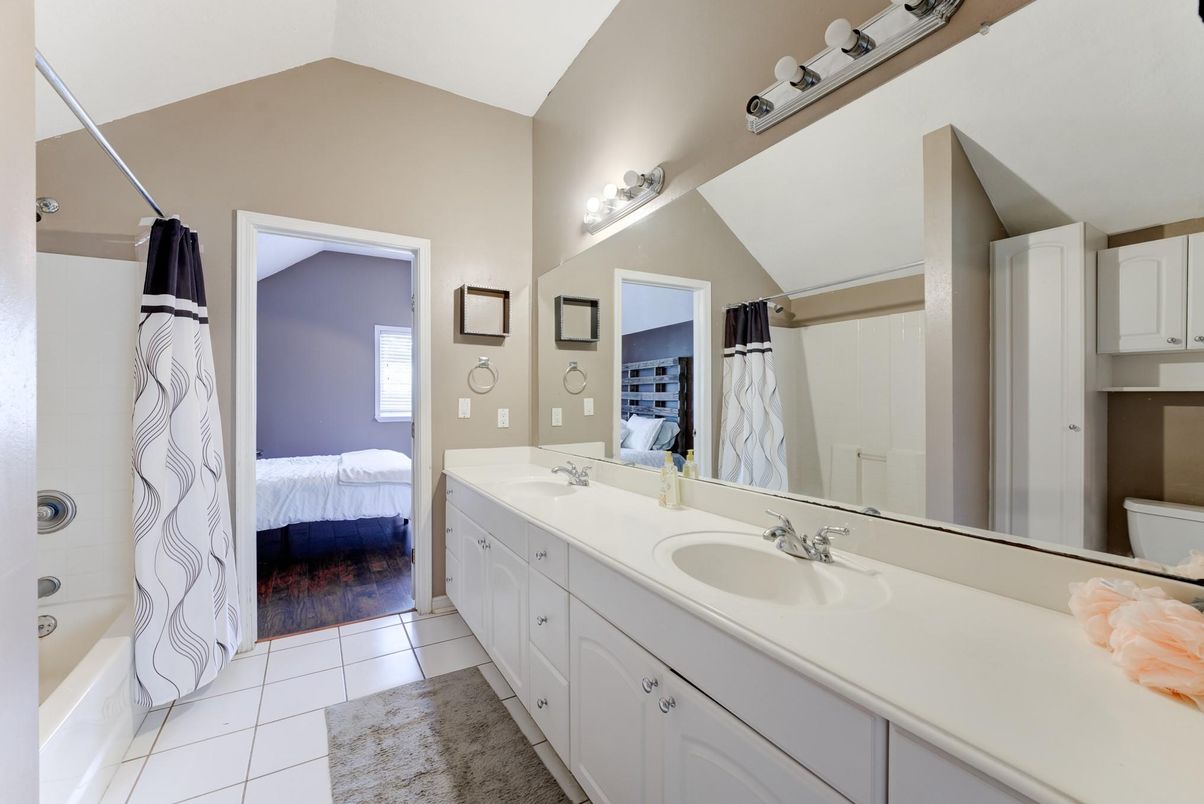Bathroom, Bedroom, Dual Sink Vanities, Interior, Wood Texture Flooring