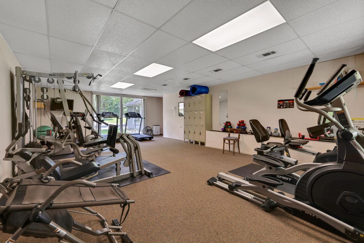 Fitness Equipment, Gym, Interior, Recessed Lighting