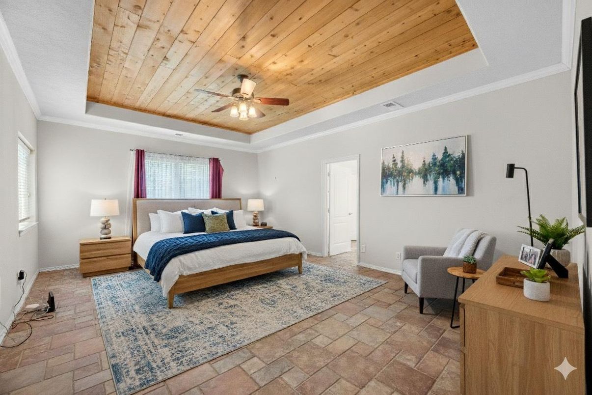 Bedroom, Interior, Wooden Ceilings