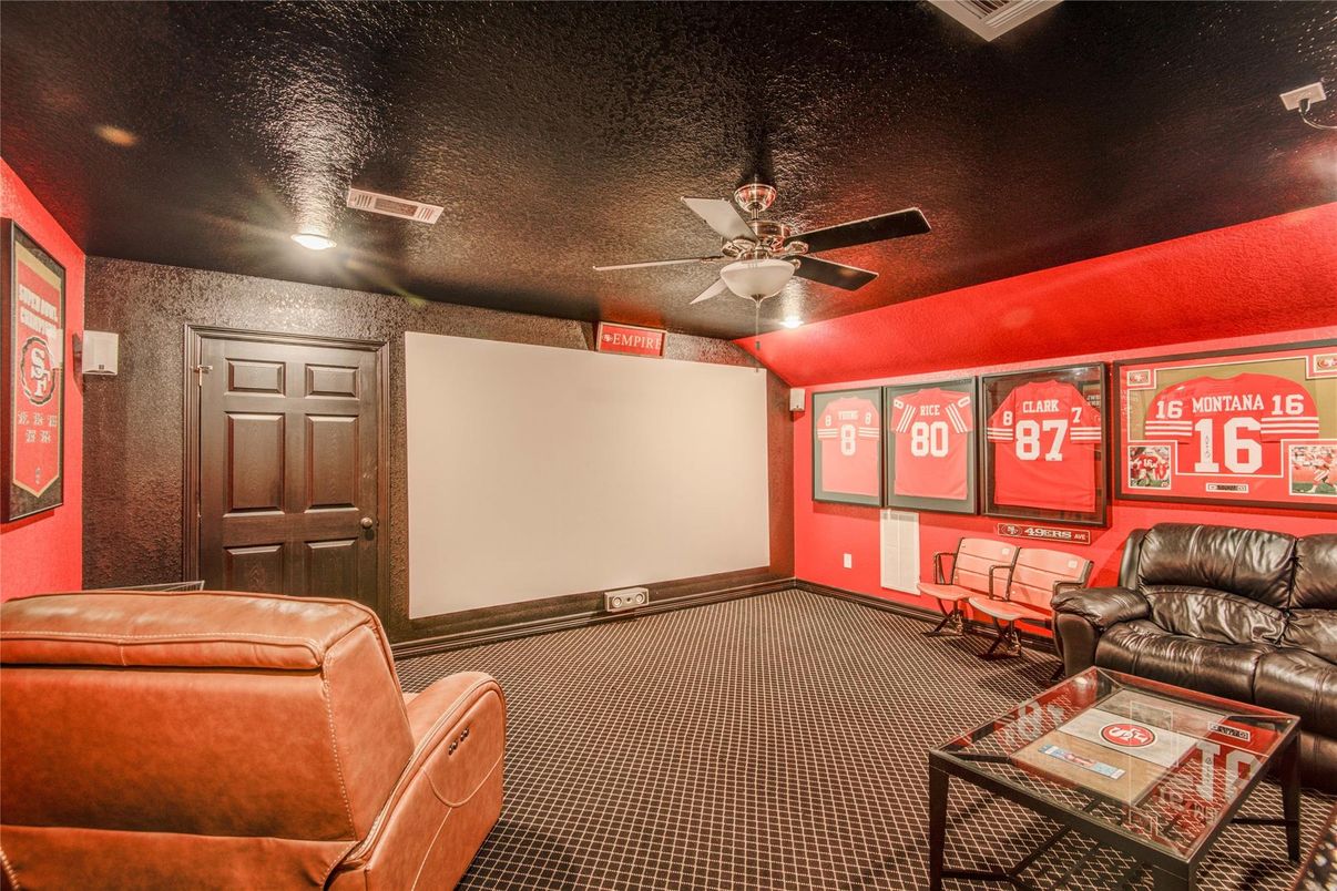 Interior, Projection Screen, Recessed Lighting, Theatre Room
