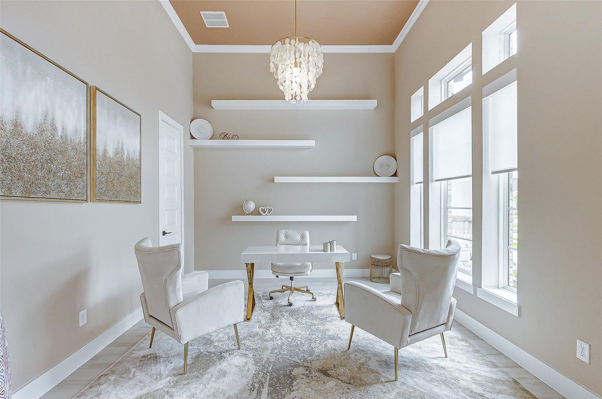 Chandelier, Home Office, Interior