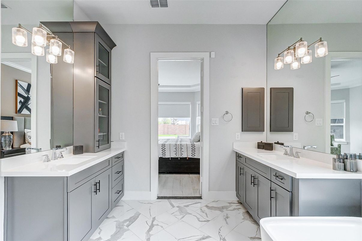Bathroom, Dual Sink Vanities, Interior, Marble