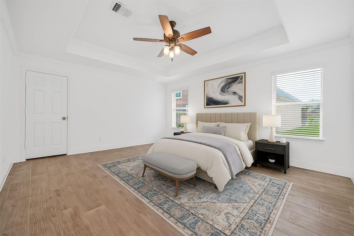 Bedroom, Interior, Wood Texture Flooring