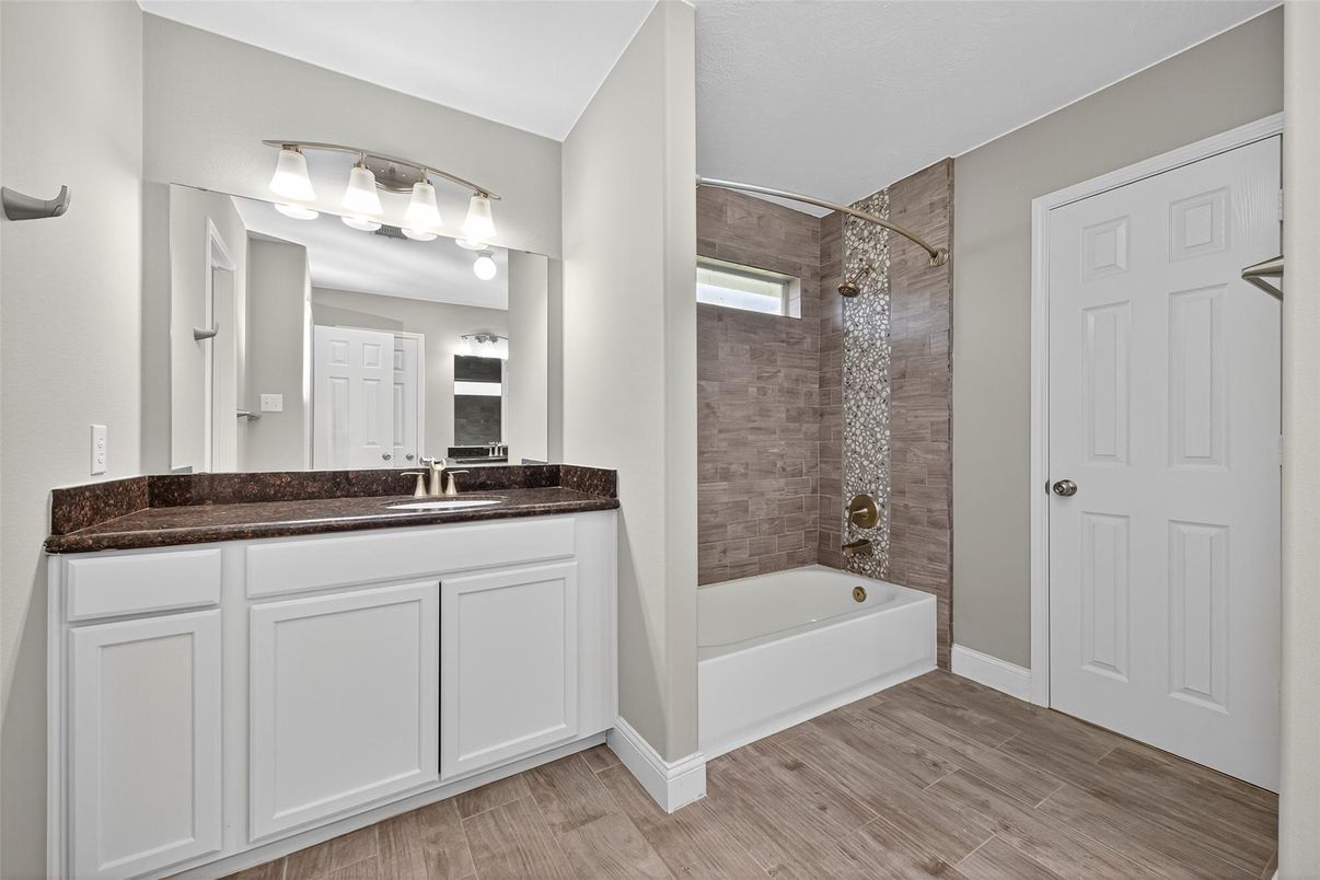 Bathroom, Interior, Wood Texture Flooring