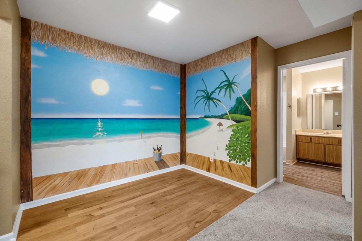 Bathroom, Interior, Recessed Lighting, Wood Texture Flooring