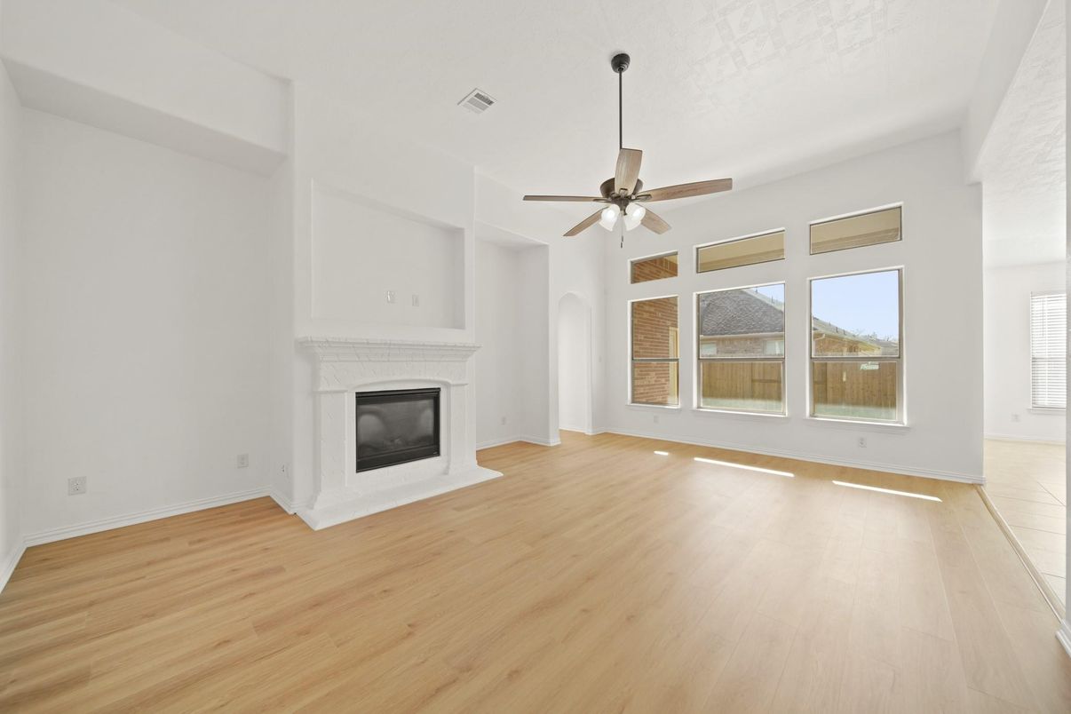 Empty room, Fireplace, Interior, Wood Texture Flooring