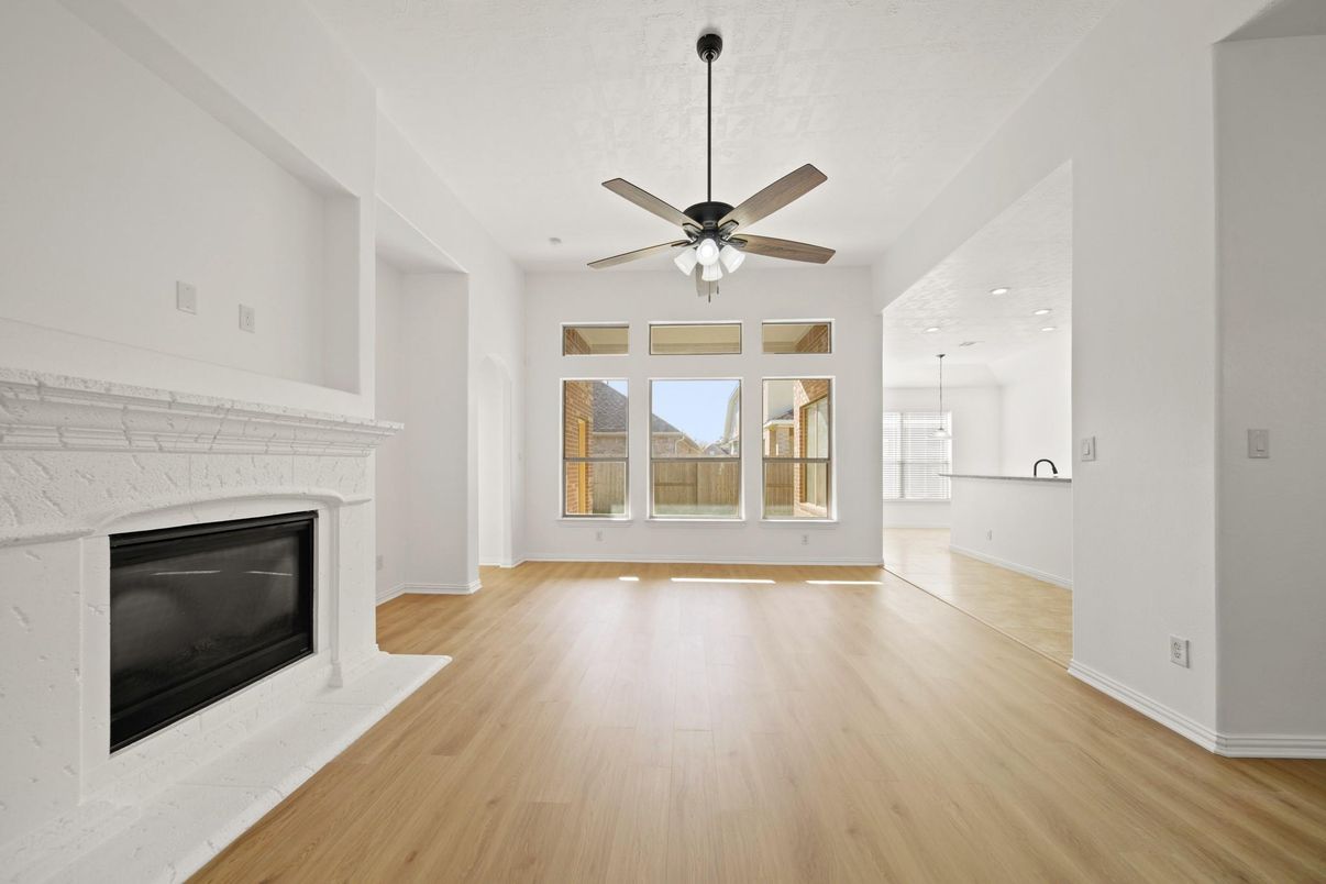 Empty room, Fireplace, Interior, Wood Texture Flooring