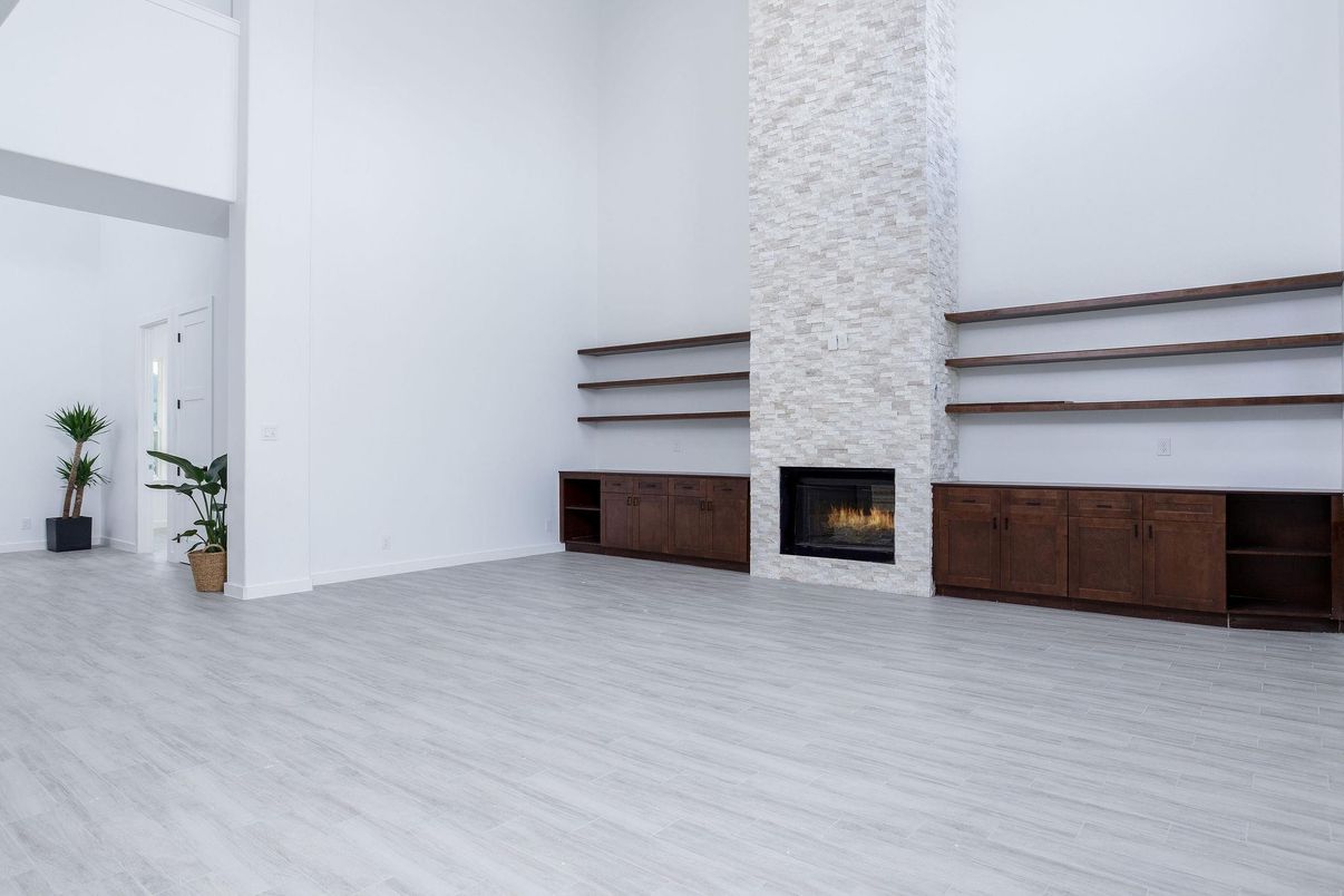 Fireplace, Interior, Wood Texture Flooring