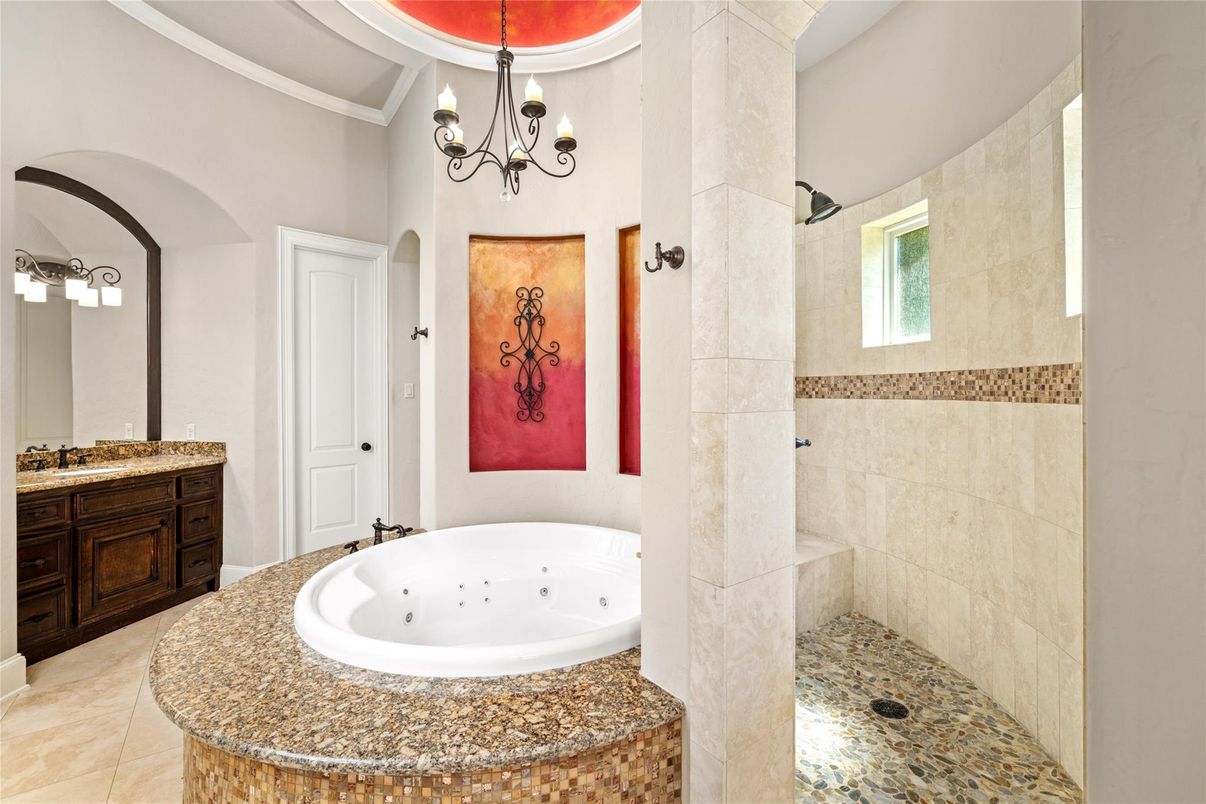Bathroom, Chandelier, Interior