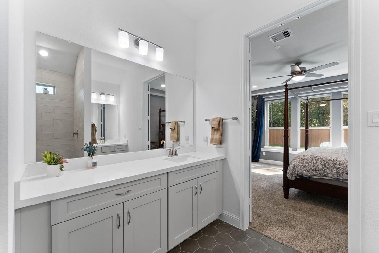 Bathroom, Bedroom, Dual Sink Vanities, Interior, Recessed Lighting