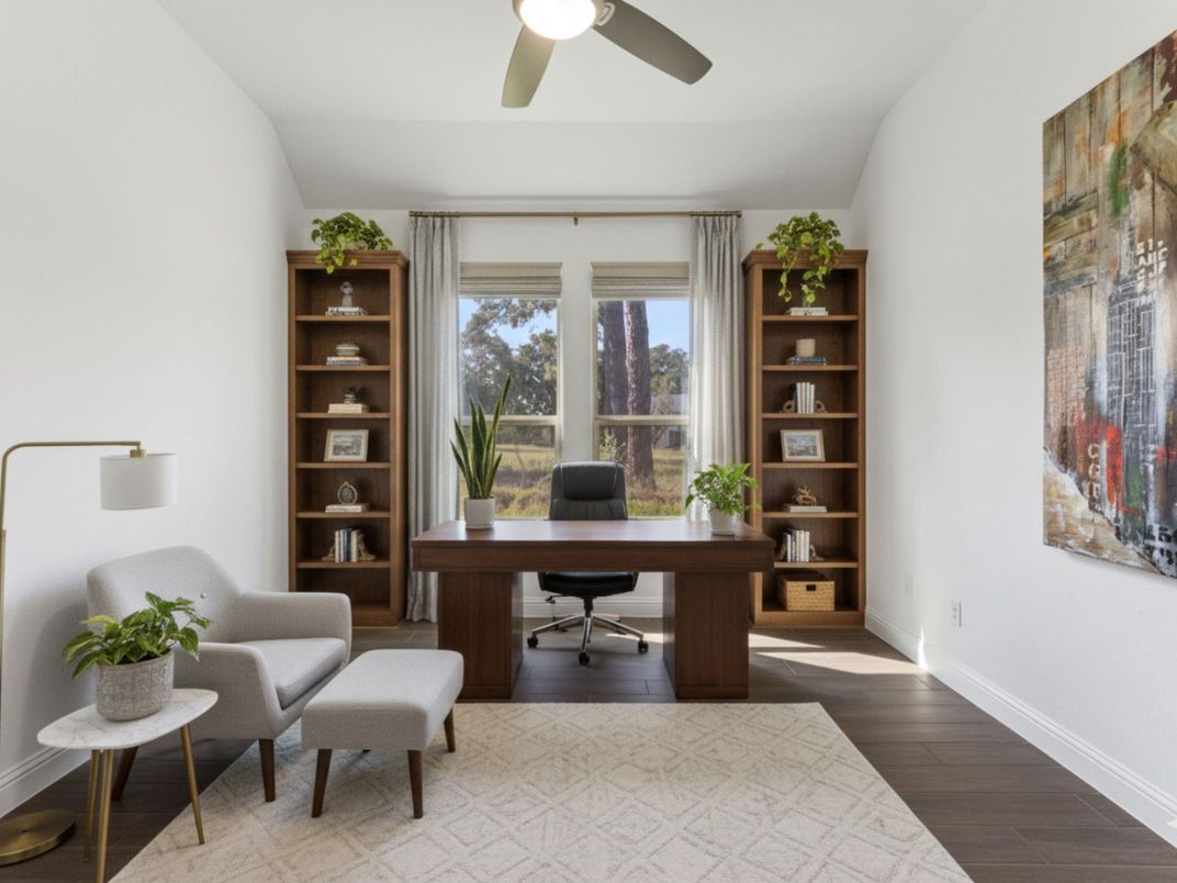Home Office, Interior, Wood Texture Flooring