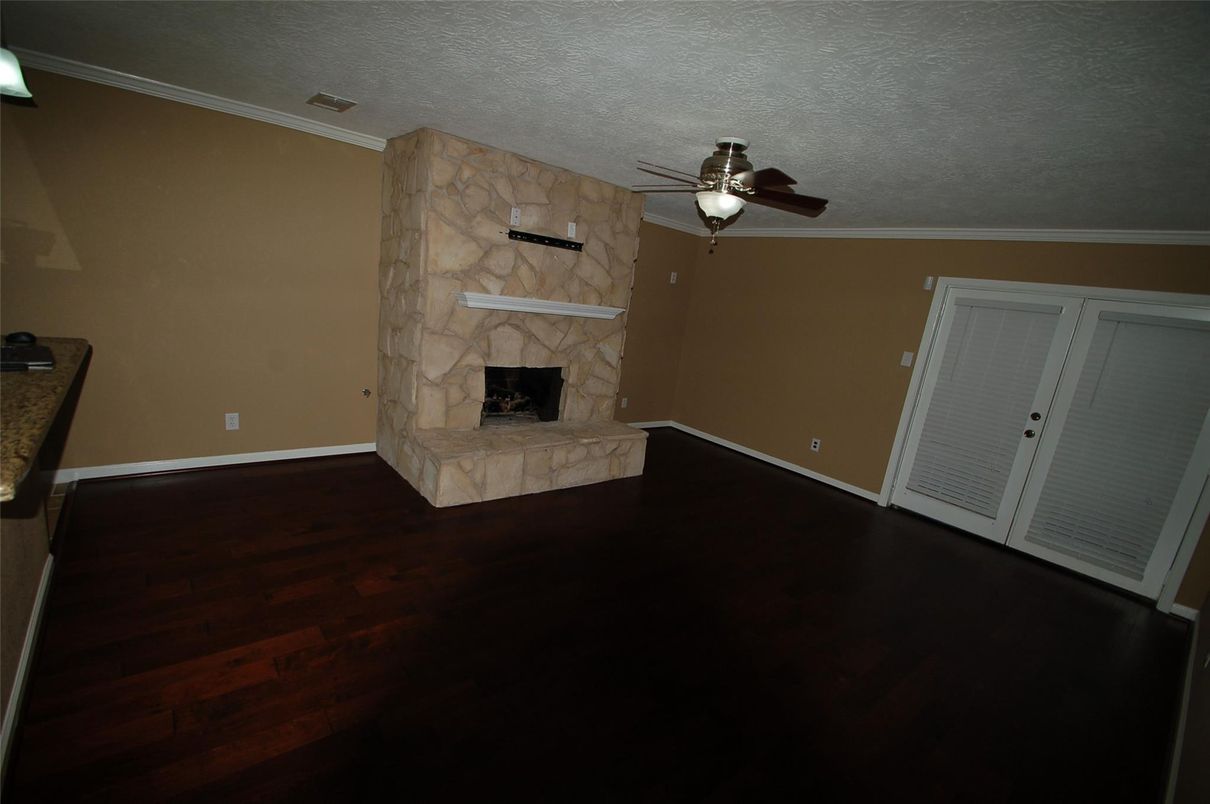 Empty room, Fireplace, Interior, Wood Texture Flooring