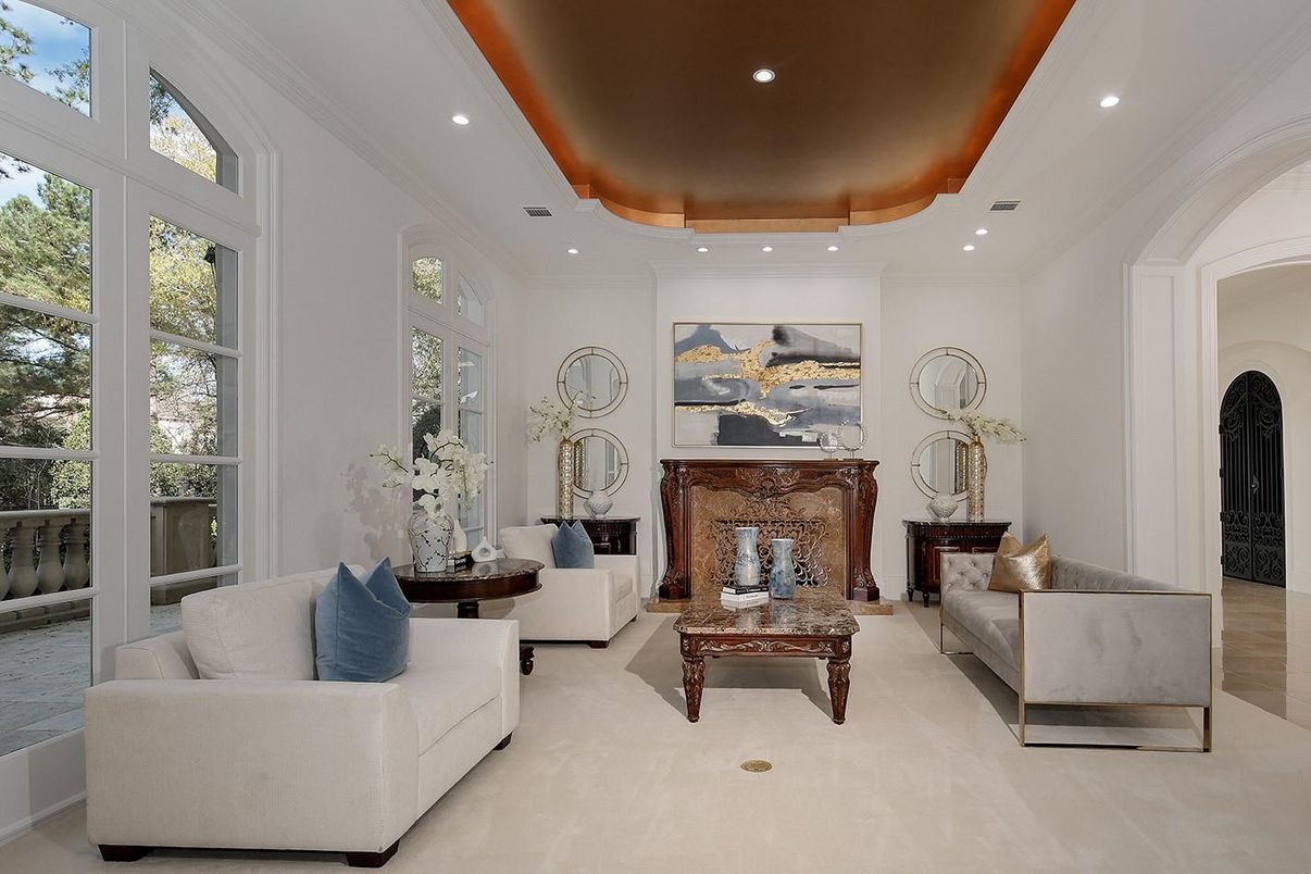 Fireplace, Interior, Living room, Recessed Lighting