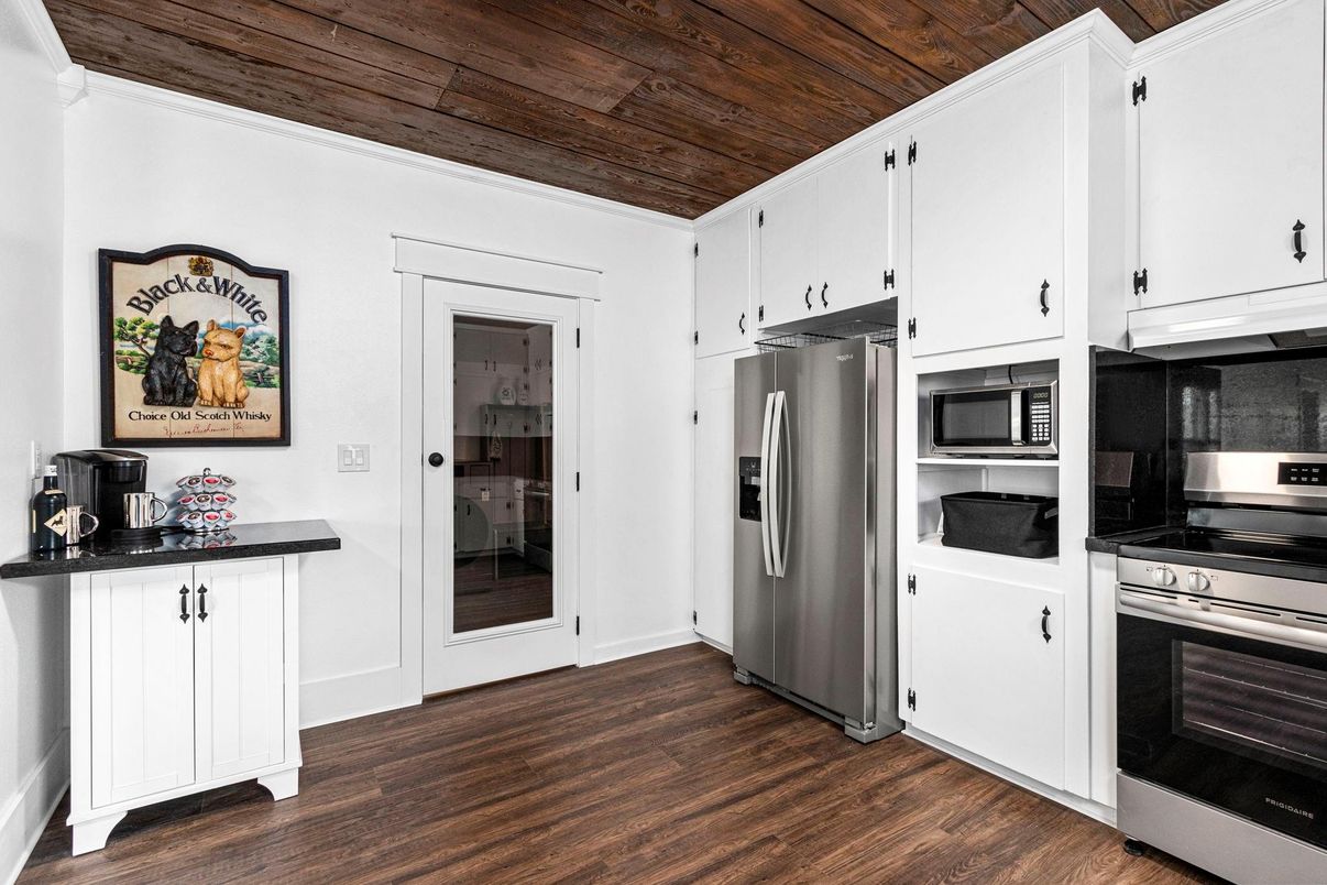 Interior, Kitchen, Stainless Steel Appliances, Wooden Ceilings, Wood Texture Flooring