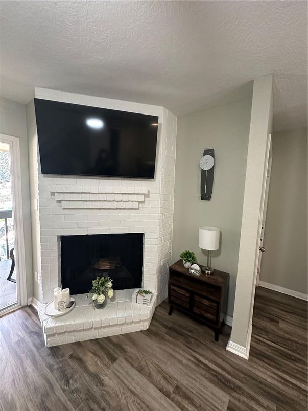 Fireplace, Interior, Wood Texture Flooring