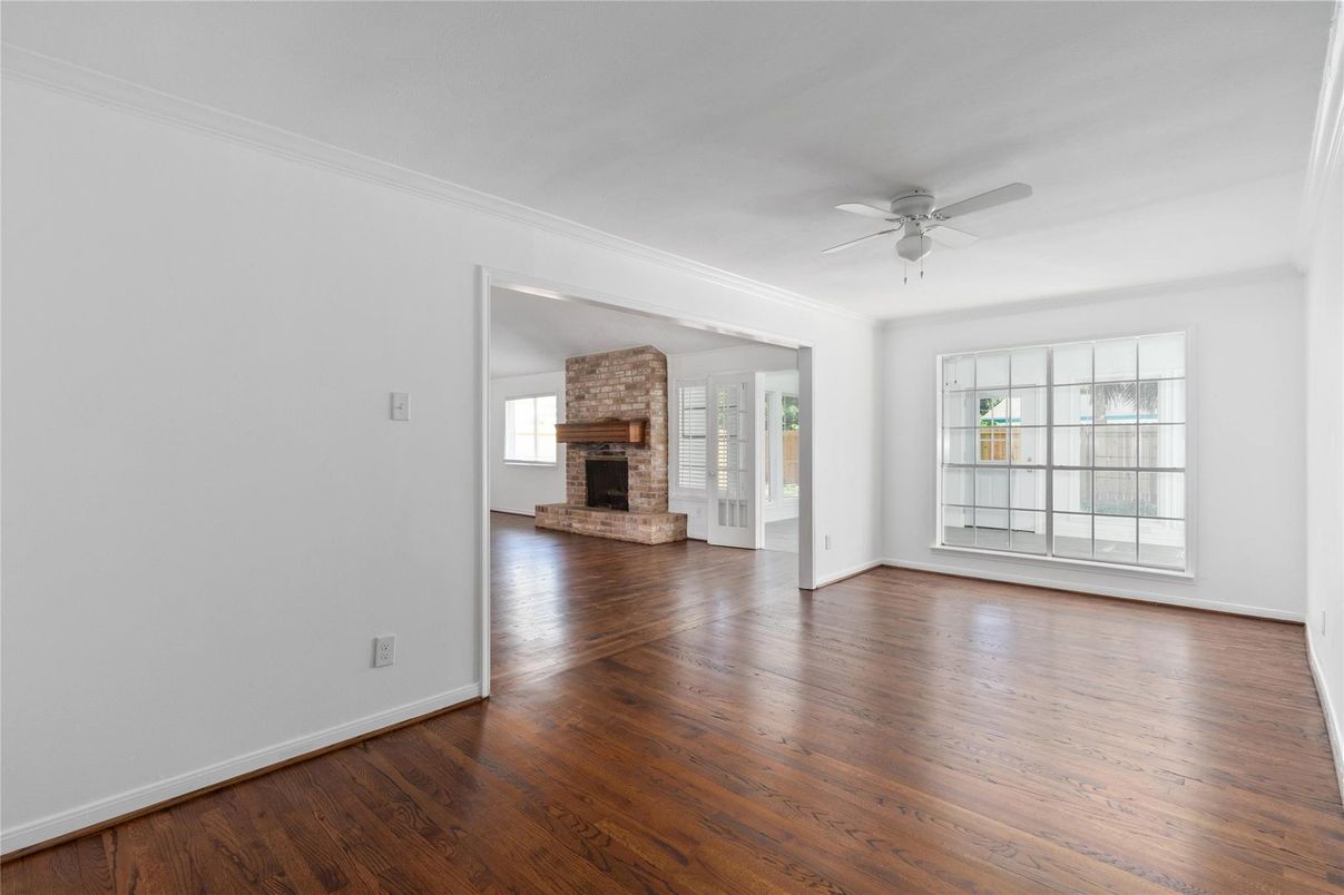 Empty room, Fireplace, Interior, Wood Texture Flooring