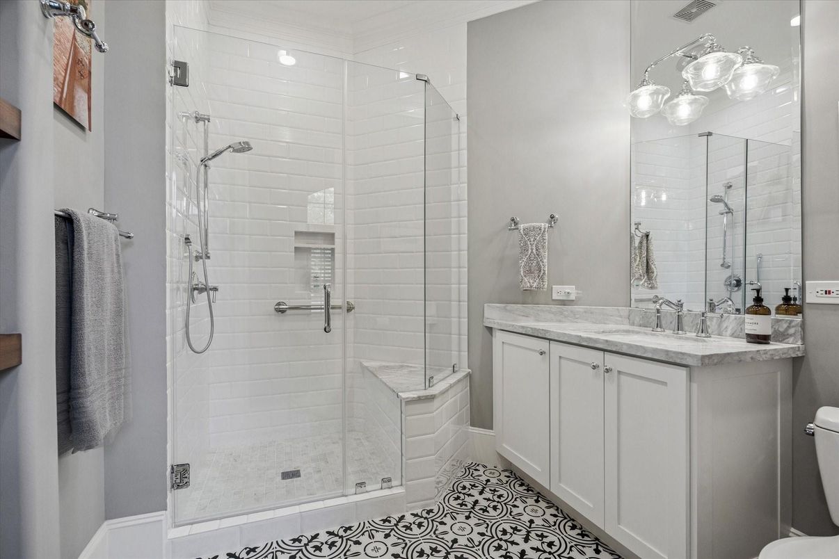 Bathroom, Dual Sink Vanities, Glass Shower, Interior