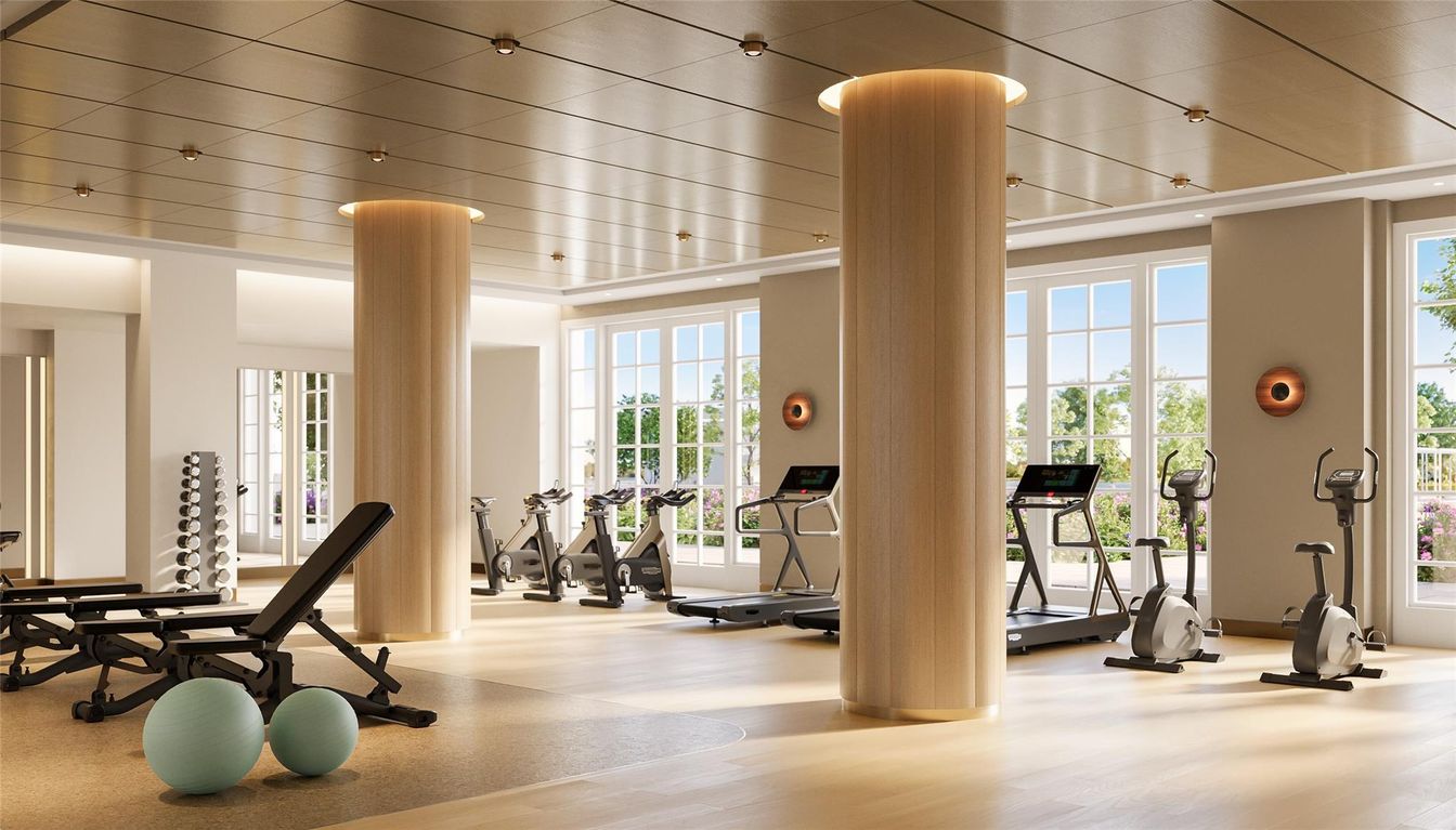 Fitness Equipment, Gym, Interior, Recessed Lighting