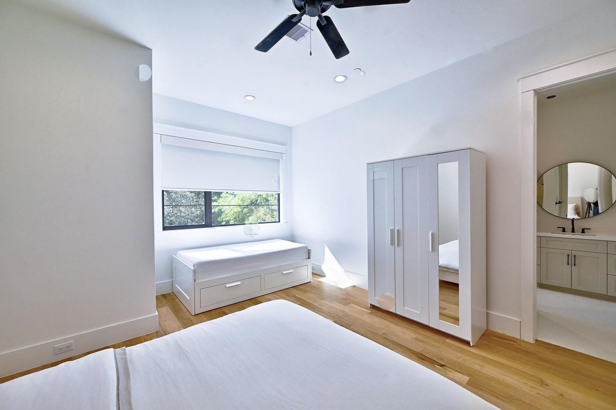 Bathroom, Bedroom, Interior, Recessed Lighting, Wood Texture Flooring