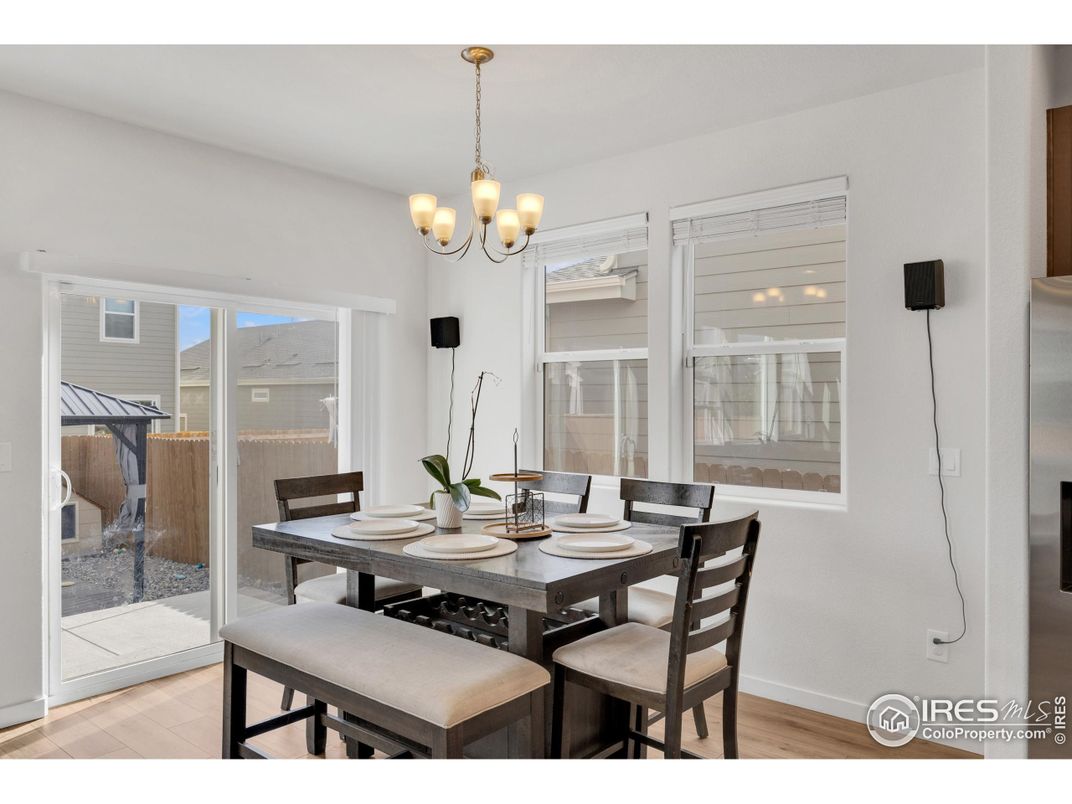 Chandelier, Dining room, Interior, Wood Texture Flooring