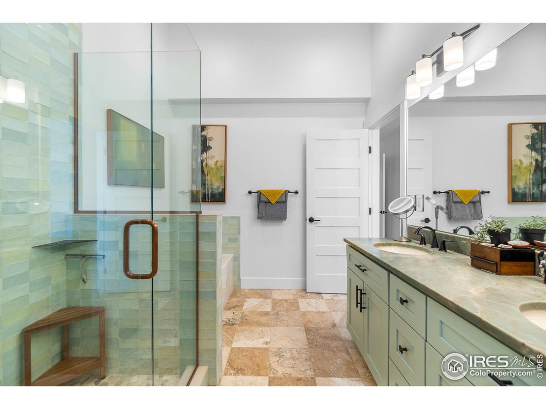 Bathroom, Dual Sink Vanities, Glass Shower, Interior