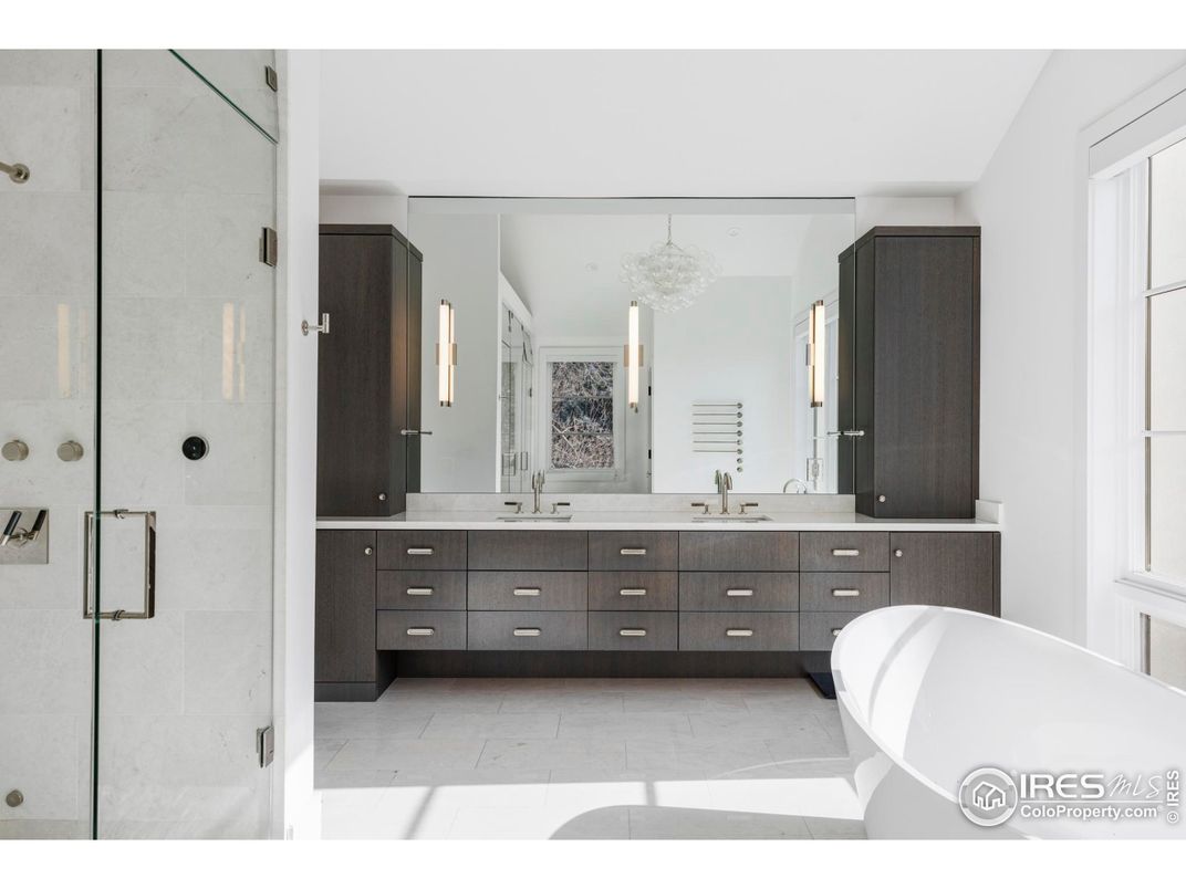 Bathroom, Dual Sink Vanities, Free Standing Baths, Glass Shower, Interior