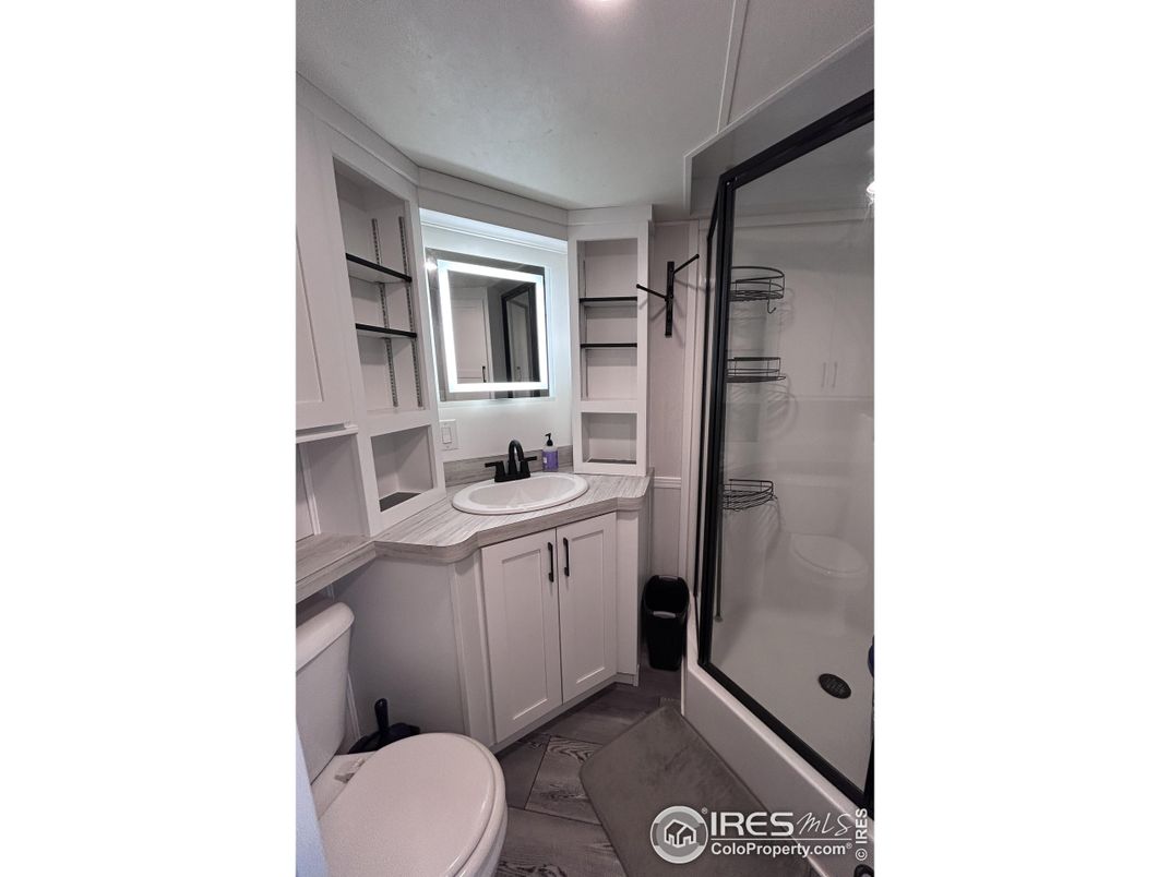 Bathroom, Glass Shower, Interior, Recessed Lighting, Tile Countertops