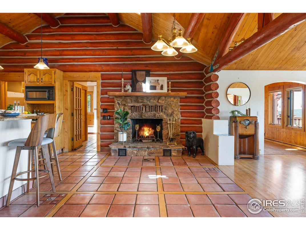 Fireplace, Interior, Pendant Lights, Wooden Beams, Wooden Ceilings, Wooden Walls