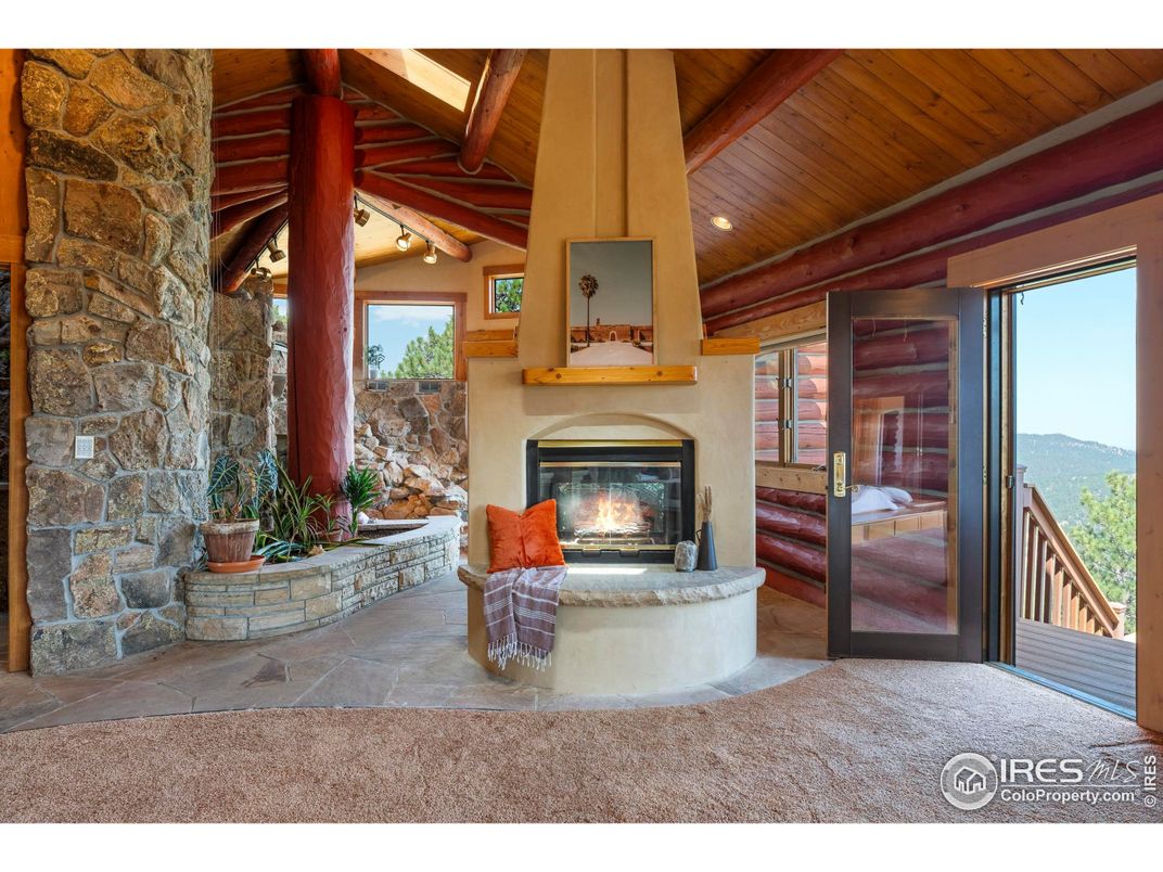 Fireplace, Interior, Stone Walls, Wooden Beams, Wooden Ceilings