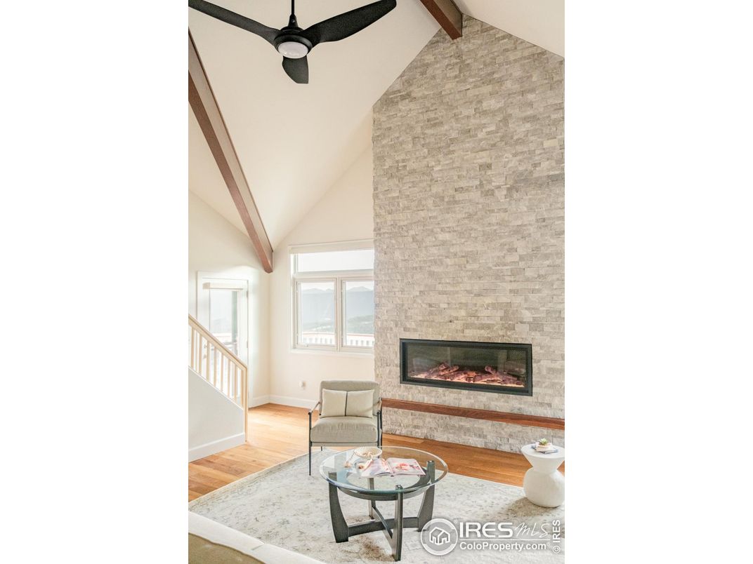 Fireplace, Interior, Living room, Stone Walls, Wooden Beams, Wood Texture Flooring