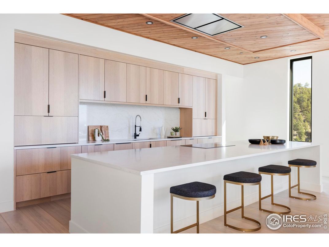 Interior, Kitchen, Recessed Lighting, Wooden Ceilings, Wood Texture Flooring