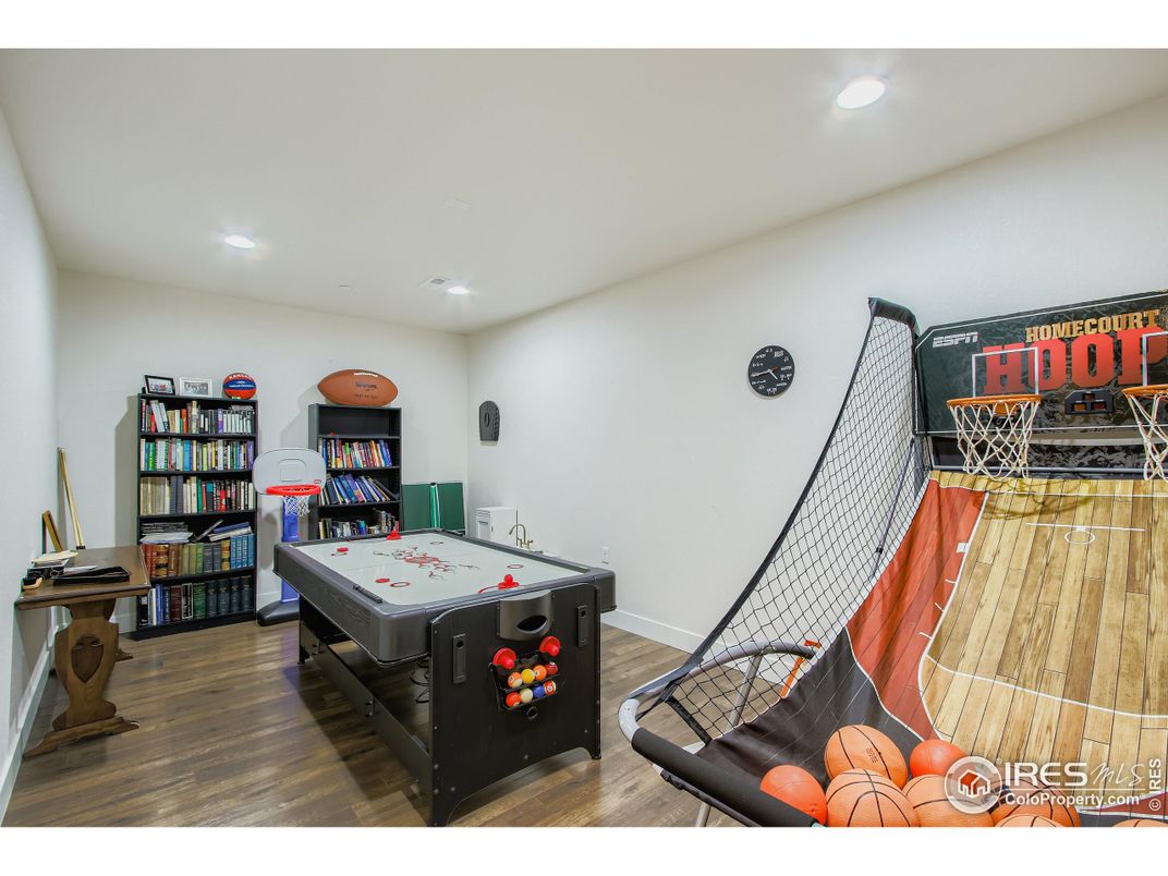 Game Room, Interior, Recessed Lighting, Wood Texture Flooring