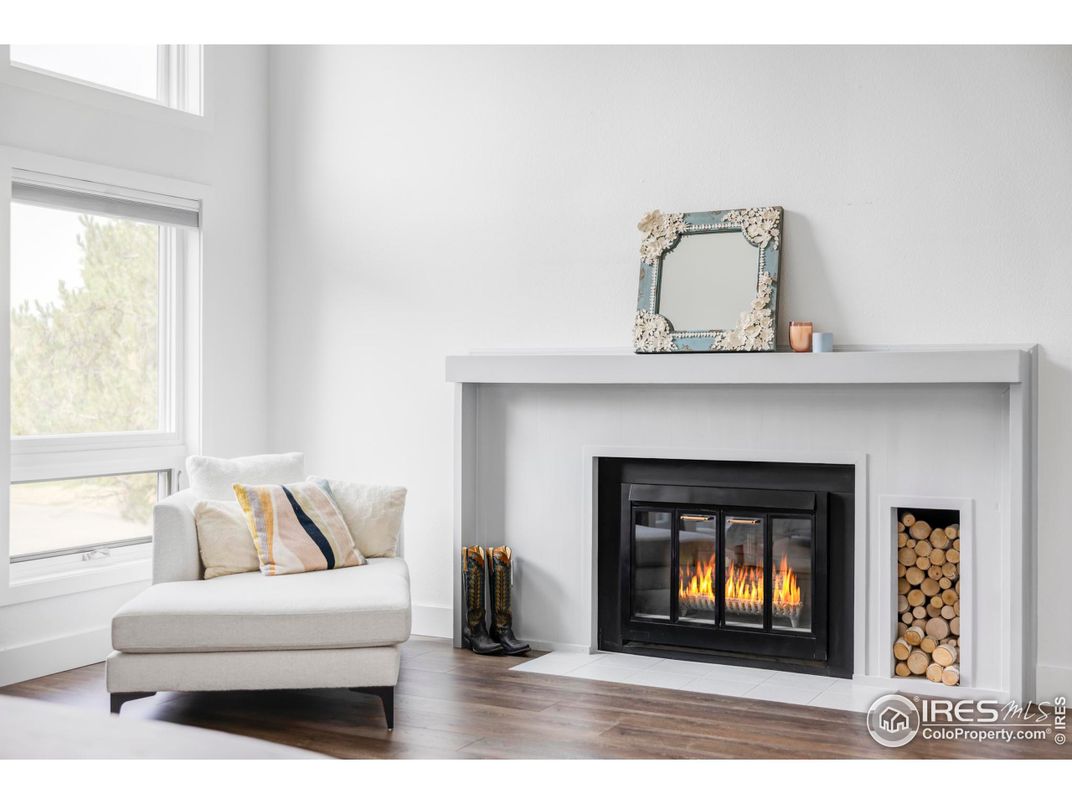 Fireplace, Interior, Wood Texture Flooring