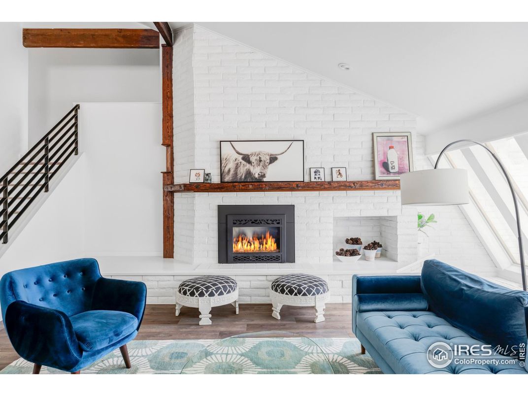Fireplace, Interior, Stone Walls, Wood Texture Flooring