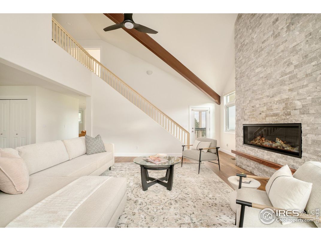 Fireplace, Interior, Living room, Stone Walls, Wooden Beams, Wood Texture Flooring