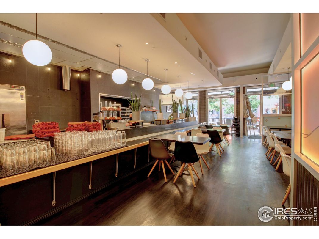 Dining room, Interior, Pendant Lights, Recessed Lighting, Wood Texture Flooring