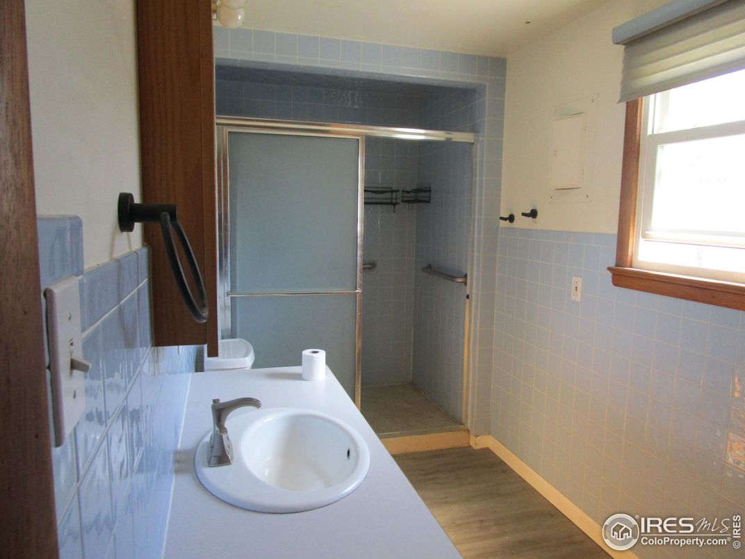Bathroom, Glass Shower, Interior, Wood Texture Flooring