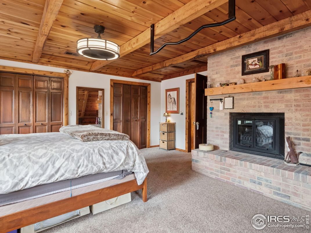 Bedroom, Fireplace, Interior, Stone Walls, Wooden Beams, Wooden Ceilings