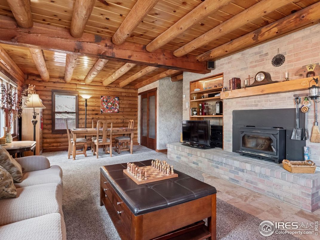 Dining room, Fireplace, Interior, Stone Walls, Wooden Beams, Wooden Ceilings, Wooden Walls