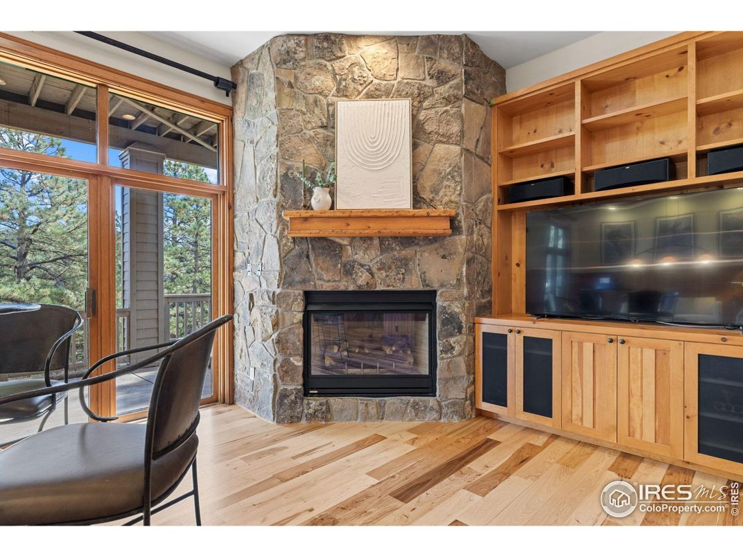 Fireplace, Interior, Stone Walls, Wood Texture Flooring