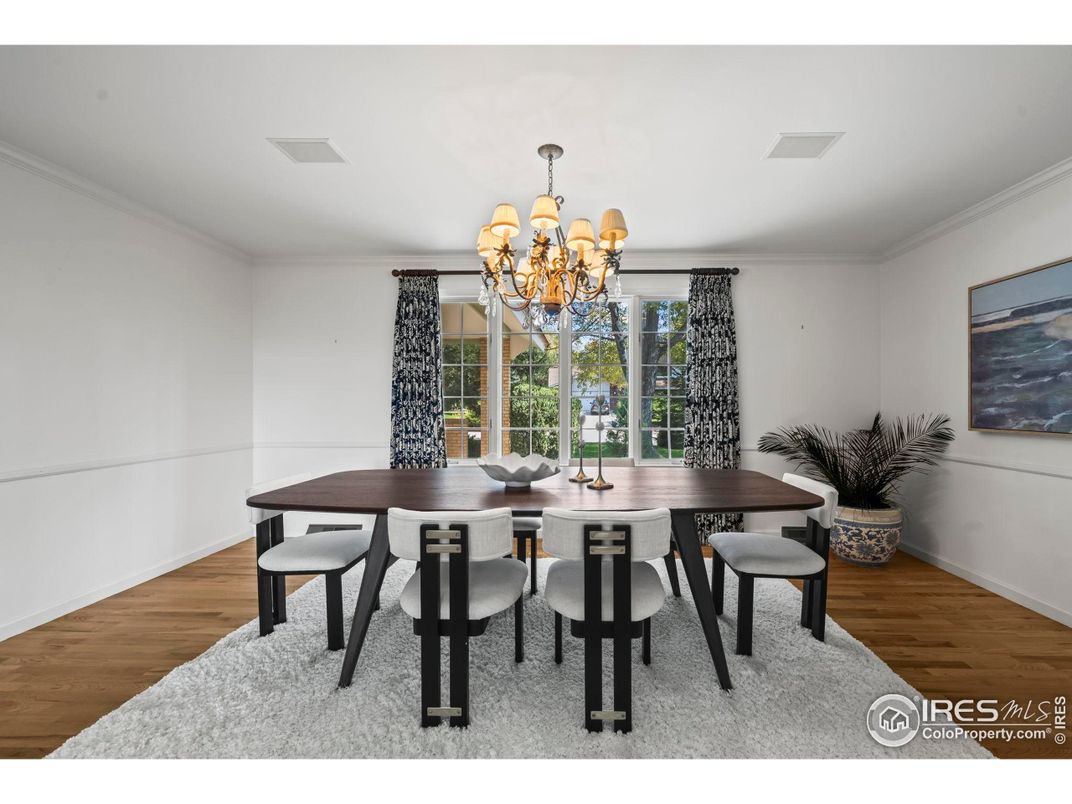 Chandelier, Dining room, Interior, Wood Texture Flooring