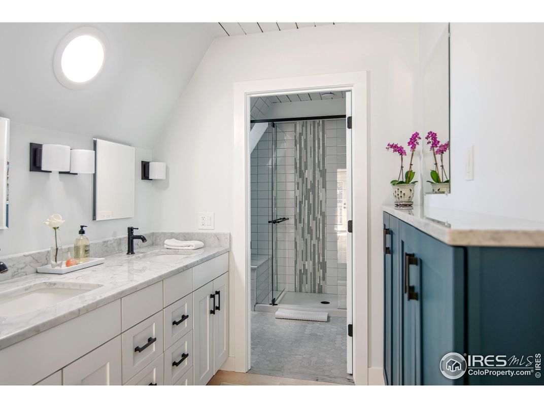 Bathroom, Dual Sink Vanities, Glass Shower, Interior