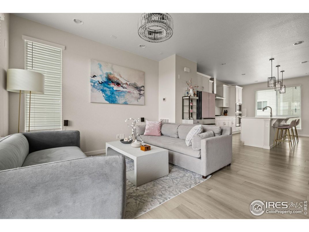 Dining room, Interior, Kitchen, Living room, Pendant Lights, Recessed Lighting, Wood Texture Flooring
