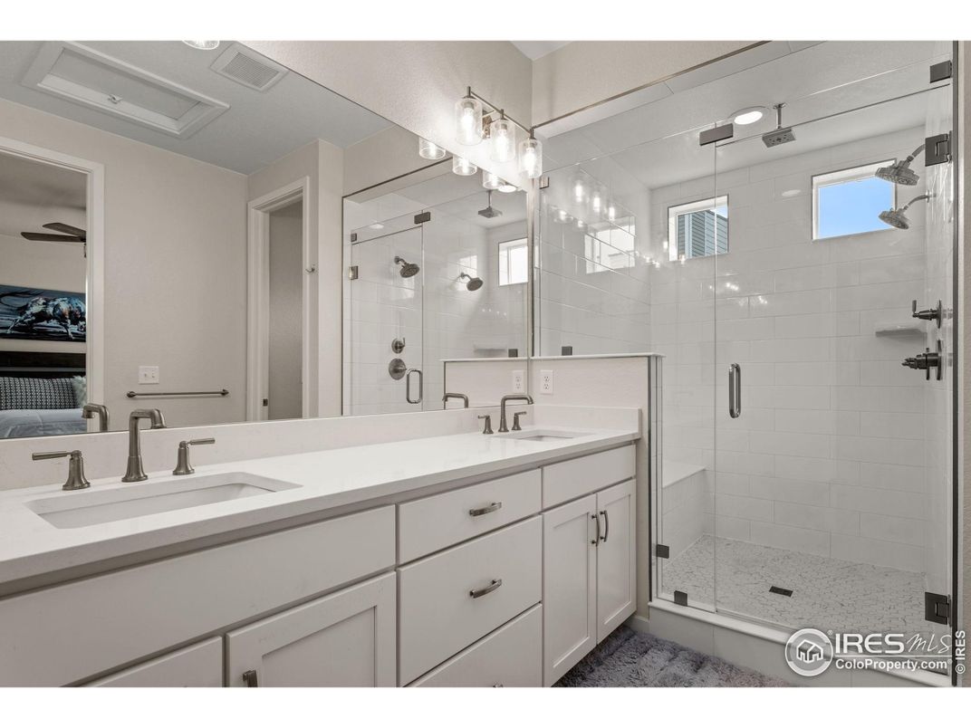 Bathroom, Dual Sink Vanities, Glass Shower, Interior