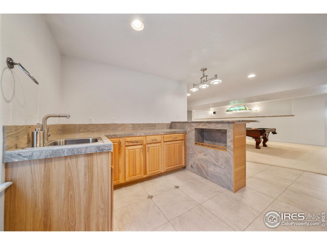 Billiard Table, Fireplace, Interior, Recessed Lighting